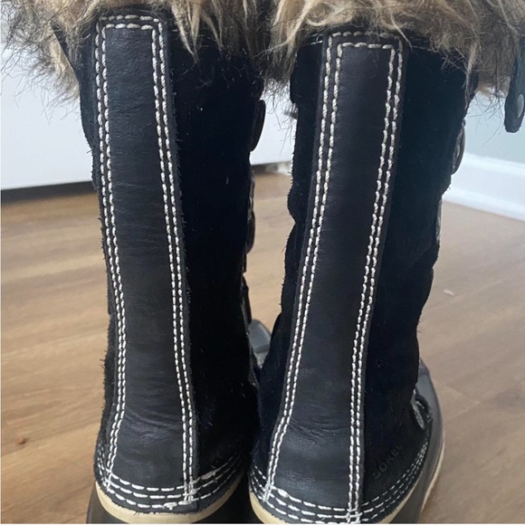 Sorel Joan of Arctic Black Fur-Lined Winter Boots Waterproof - Picture 4 of 6
